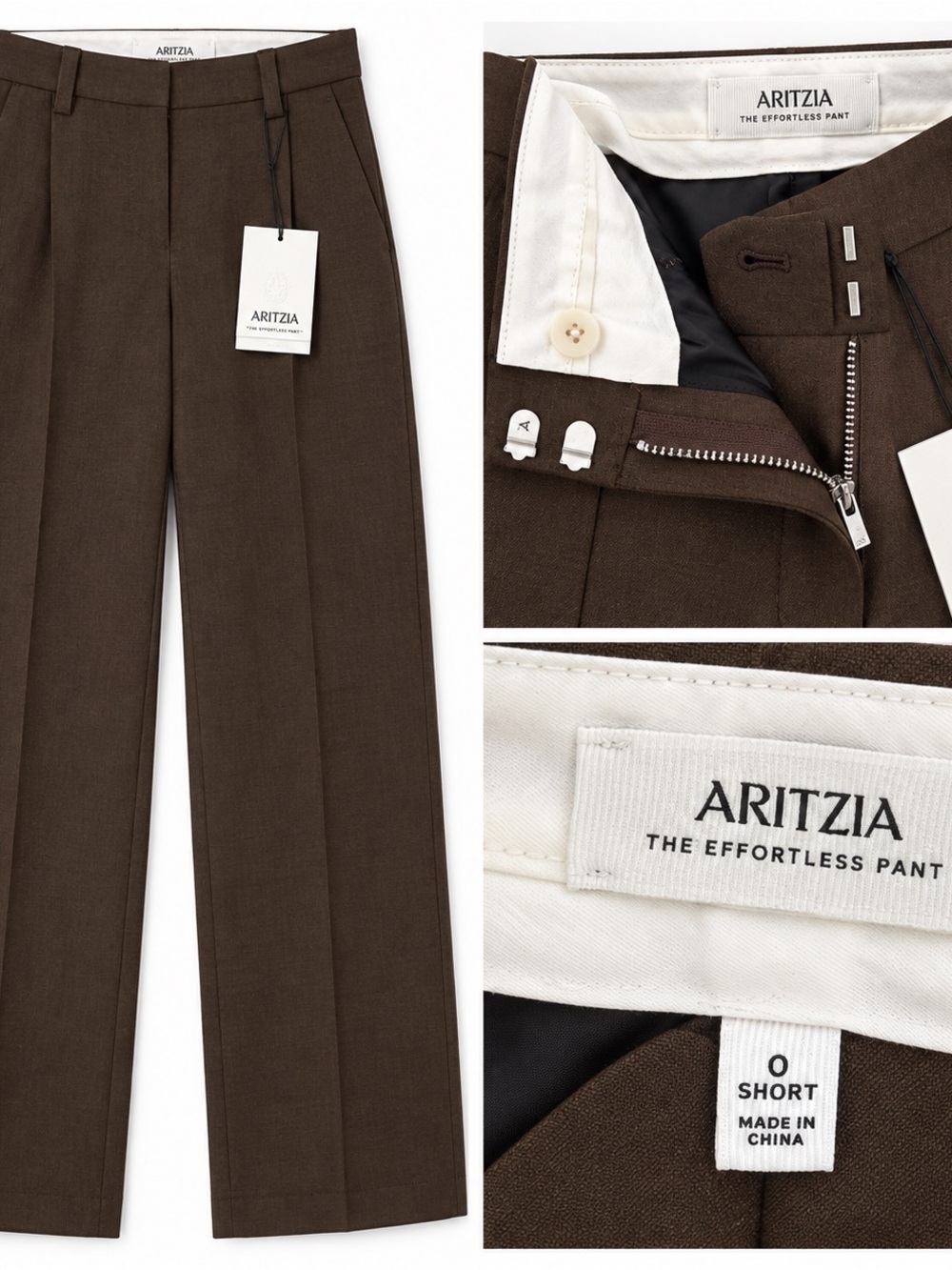 Aritzia womens Dress Pants in Dark Brown 0 Short